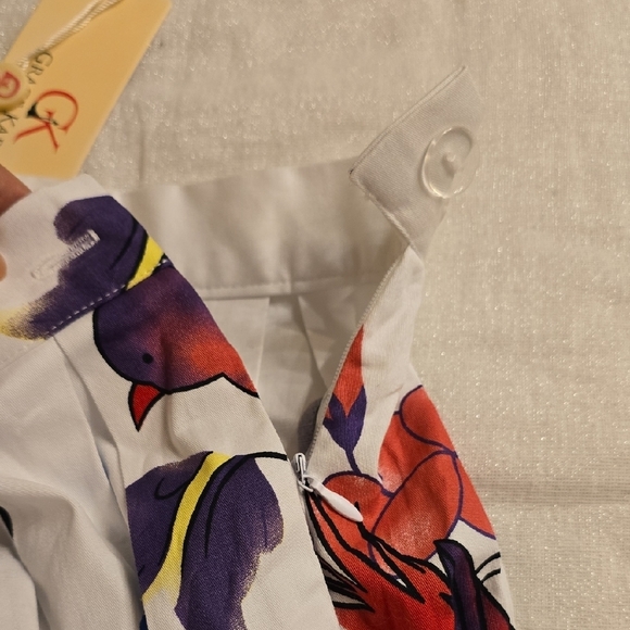 Grace Karin White A-Line Skirt with Floral Print - Picture 9 of 14